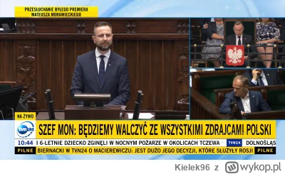 Kielek96 - Tusk patrzący na ławę PiSu gdy Kosiniak Kamysz mówi o zdrajcach i szpiegac...