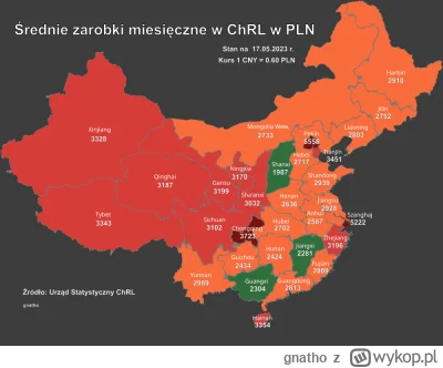 gnatho - Średnie zarobki w Chinach (w PLN) w 2023 roku #chiny #zarobki #praca #polacy...