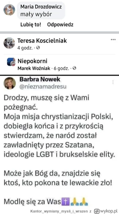Kantorwymianymysliiwrazen - Teraz to przegieła Barbara Nowak, krakowska kurator oświa...