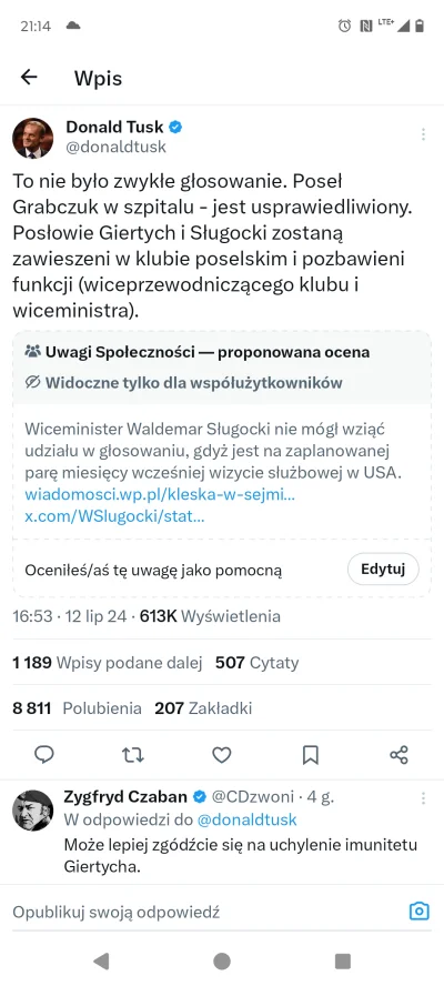 marcelus - Tusk wściekły i agresywny nie ma pojęcia co robią jego wiceministrowie. 

...