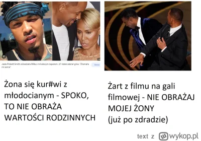 text - >Will Smith zaakceptował romans swojej żony z jakimś typem i ich pobłogosławił...