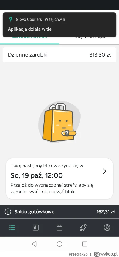 Przedlak95 - @Dinek30 dzisiaj 8h do tego dostałem do łapy 13 w napiwkach to 326 dniów...