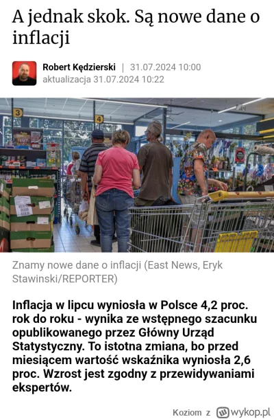 Koziom - Oj coś czuję, że będzie to mocno grzane xD Ktoś kto się zna na inflacji wie,...