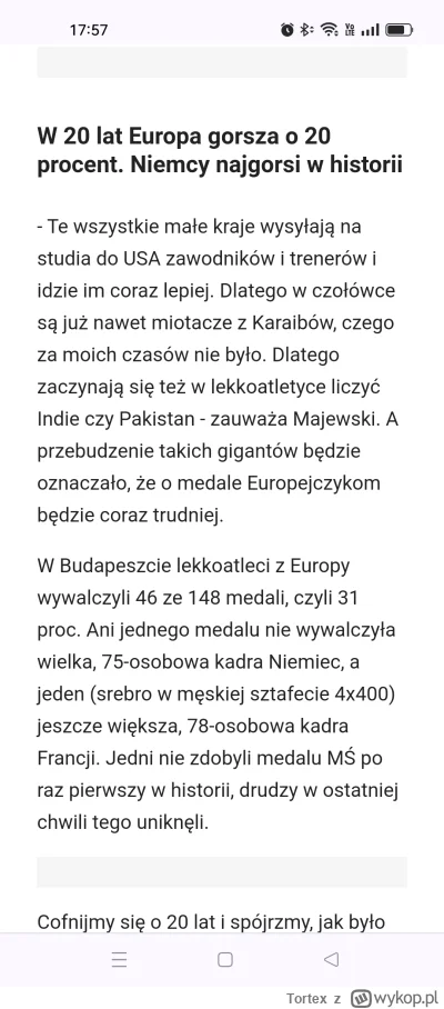 Tortex - Obstawiałem 10 medali i w sumie tyle było. Mimo to martwią wyniki szczególni...