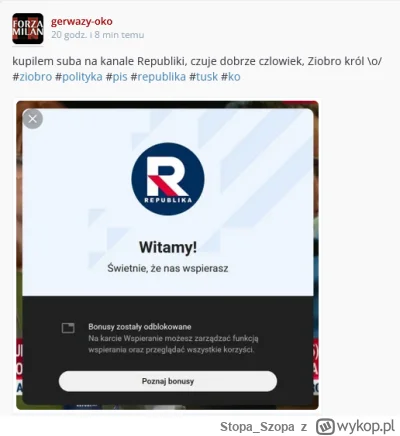 Stopa_Szopa - >nie ogladam tv republika bo sie za bardzo odklejają

@gerwazy-oko: