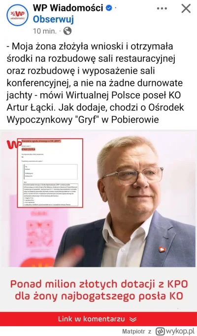 Matpiotr - A to podobno pisuary kradli hajs z #kpo
Fajna ta platforma, takie same zło...