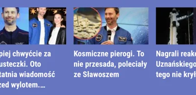 apeee - Polak w kosmosie, spoko. Dobre dla rozwoju polskiej nauki itd. 
A w mediach p...