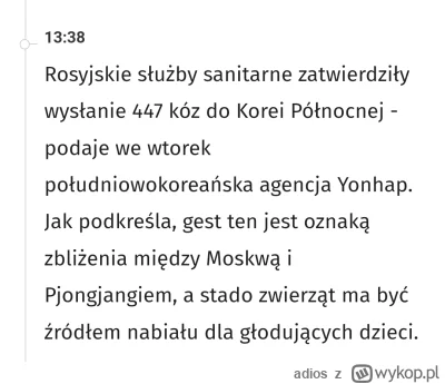 adios - 400 kóz wykarmi dzieci Kima xD 
#rosja #koreapolnocna #ukraina