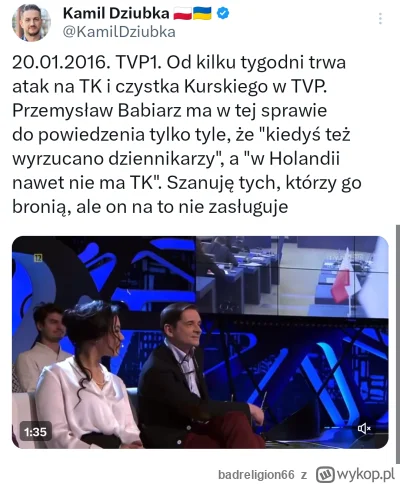 badreligion66 - #polityka Dziubke Kurski wyjeb*ał w 2016 bez żadnego powodu.