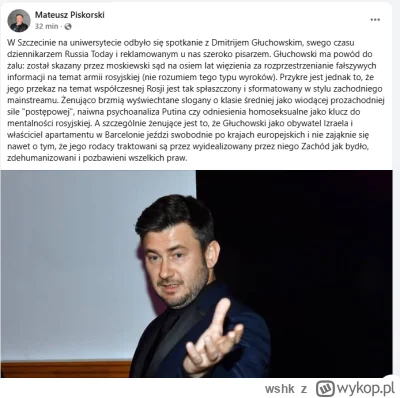 wshk - Piskorski dobrze wyćwiczony, zapomniał podać nazwę konferencji w ramach której...