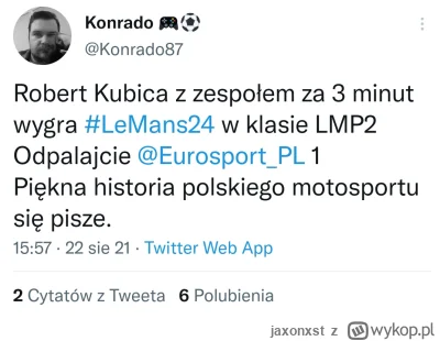 jaxonxst - Szybko, włączajcie Eurosport
#f1 #kubica #wec #lemans