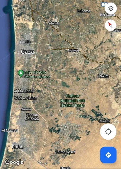 H.....o - A propos Gazy, zwróćcie uwagę na mury widoczne z kosmosu i gęstość zabudowy...