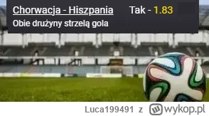 Luca199491 - PROPOZYCJA 18.06.2023
Spotkanie: Chorwacja - Hiszpania
Bukmacher: Fortun...