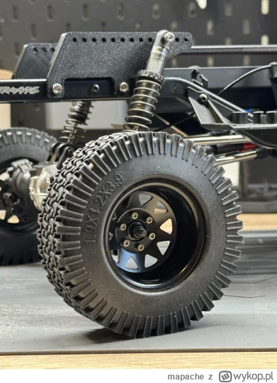 mapache - potrzebuje by buda siedziała 2cm (tyle co zakres ruchu amora) nad kołami by...