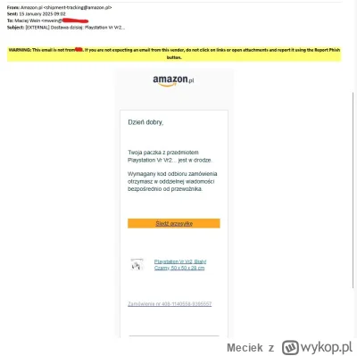 Meciek - Dziwny mail że odsyłają mi zwrot z 15.01.2025