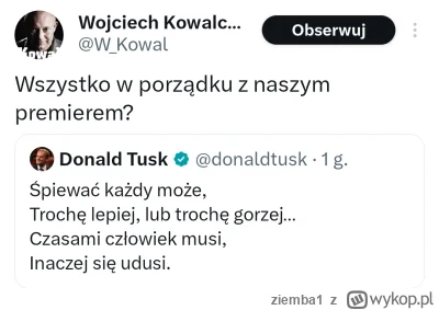 ziemba1 - Donek się odniósł. W normalnym kraju była by dymisja wiceministrów  ale Don...