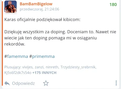 BamBamBigelow - @PrimeShowMMA:  hmm ( ͡° ͜ʖ ͡°) chyba jednak mam wiecej °