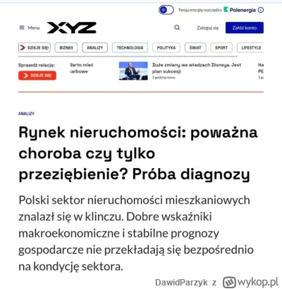 DawidParzyk - "Polski sektor nieruchomości mieszkaniowych znalazł się w klinczu. Dobr...