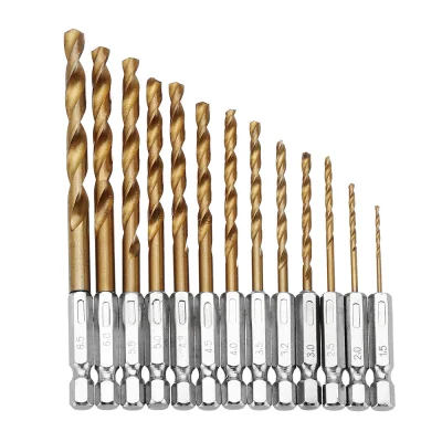 n____S - ❗ Drillpro DB-T2 13pcs 1.5-6.5mm HSS Titanium Coated 1/4 Inch Drill Set
〽️ C...