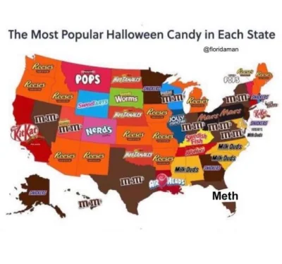 PijanyTataKonfederata - Najpopularniejsze halloweenowe słodycze w poszczególnych stan...