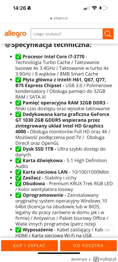 dexterpol - Sprzedają to jako komputer gamingowy z zaznaczeniem, że można na tym płyn...