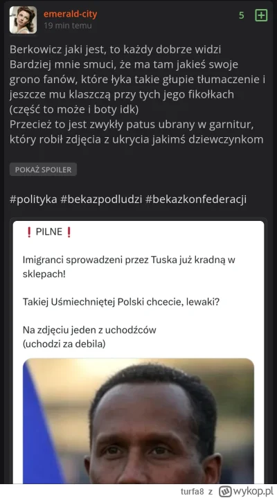turfa8 - Rozumiecie żart? Czarny to złodziej hłe hłe hłe XD
#polityka