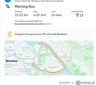 2137911 - 59 556,06 - 23,32 = 59 532,74

Środa to dzień biegania jak każdy wie, chyba...