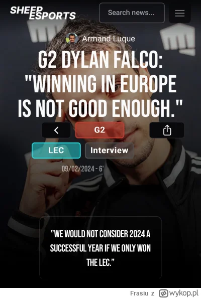 Frasiu - No panie Dylan, najpierw trzeba wygrać tą Europę

#leagueoflegends