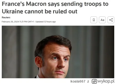 koala667 - Szury znowu miały rację?

''Macron nie wyklucza wysłania wojsk na Ukrainę'...