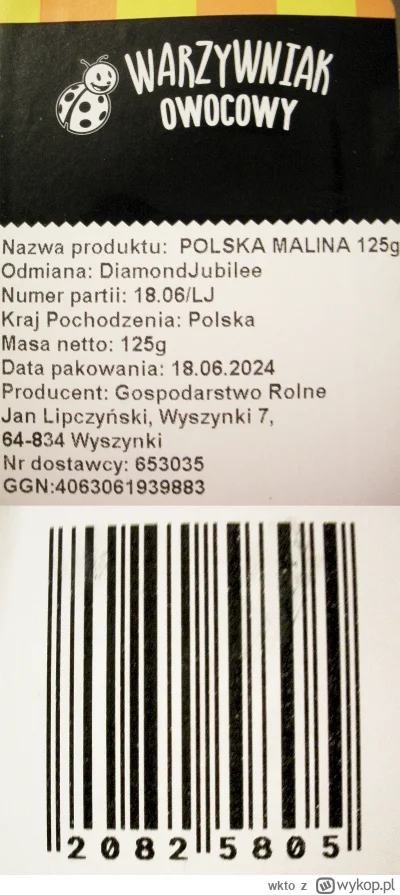 wkto - #listaproduktow
#malinyswieze Warzywniak Owocowy #biedronka
aktualny producent...