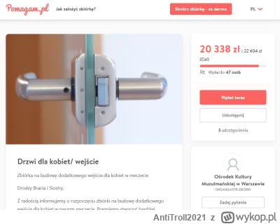 AntiTroll2021 - Może kogoś to zaciekawi, ale Muzułmanie w Polsce zbierają m.in. na bu...