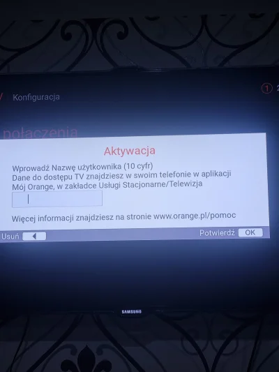 Clickbaito - Przy aktywacji Orangetv na telewizorze prosi o nazwę użytkownika, nazwa ...