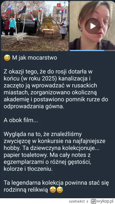 szafoski3 - #ukraina #wojna #rosja 

Patrzcie to 🤣

@Metris @Szinako mam nadzieję, ż...