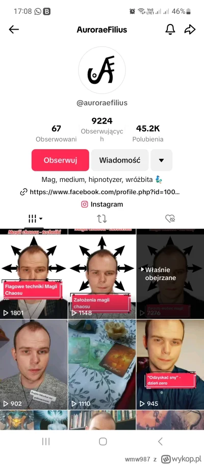 wmw987 - #tiktok #bekazpodludzi 

Mag, medium, hipnozer, wróżbita, idiota ( ͡º ͜ʖ͡º)
...