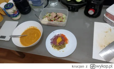 krucjan - Wczorajszy posiłek:
Tatar wołowy, sałatka z tuńczykiem i warzywami, zupa kr...