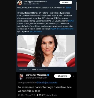 wscieklykabanos - @robertkk: Ostatnio reklamowała scamy na crypto, więc możliwe że to...