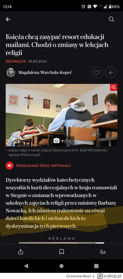 GrammarNazi - Traktując na równi katolików i niekatolików dyskryminujesz katolików xD...