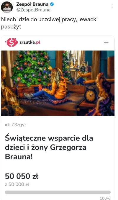 officer_K - Wsparcie "na święta" w kwocie 50k xD Dziwić się daunowi?  Tak się robi ka...