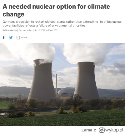 Earna - @drdip 
Jeszcze niedawpno mieli elektrownie jądrowe.
Niestety zieloni kazali ...