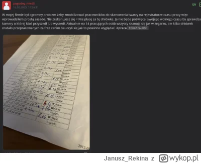 JanuszRekina - @pogodnymis65: zapewne pracownicy od których żądasz podawania danych b...