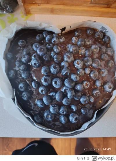 GF91 - #pieczzwykopem #bojowkapiekarska ciasto czekoladowe z borówkami. Spokojnie, st...