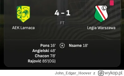 JohnEdgarHoover - #mecz 
Oczekiwania: tylko Legia może nas godnie reprezentować w Eur...