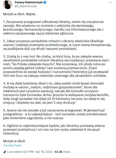 szurszur - Inna ocena kwestii blokady produktów rolnych z UA. Gośc twierdzi, ze własn...