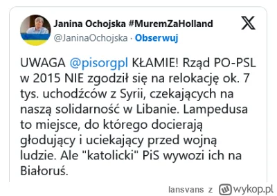 lansvans - Niedoinformowanym przypomnę, że ta Pani do niedawna była prawą ręką Janiny...