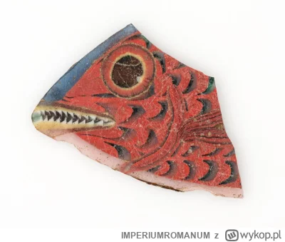 IMPERIUMROMANUM - Fragment pokolorowanego szkła z wizerunkiem ryby

Fragment pokoloro...