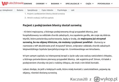 Kaczus2B - >jest zaraźliwa ale dzięki wysokiemu wyszczepieniu ogniska choroby nie wys...