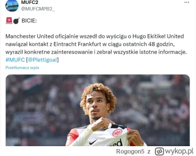 Rogogon5 - #united Eintracht wycenia go na 100 mln euro, więc nie ma nawet mowy, że g...