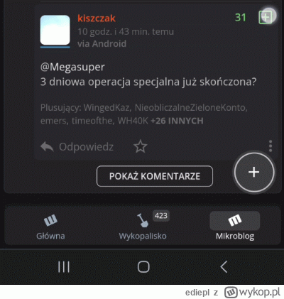 ediepl - Co jest? Nie mogę plusować komentarzy xD
#wykop20