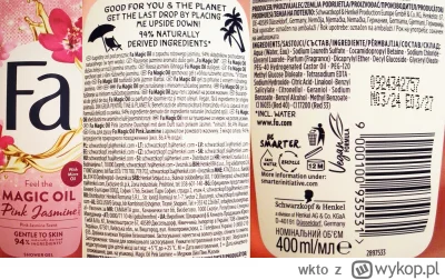 wkto - #listaproduktow
#zelprysznic Fa Magic Oil Pink Jasmine #fa
aktualny skład oraz...