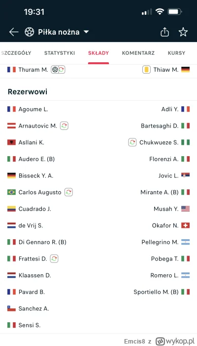 Emcis8 - Rozwalają mnie te ławki rezerwowych u Włochów. Z ekipy Milanu i Interu spoko...